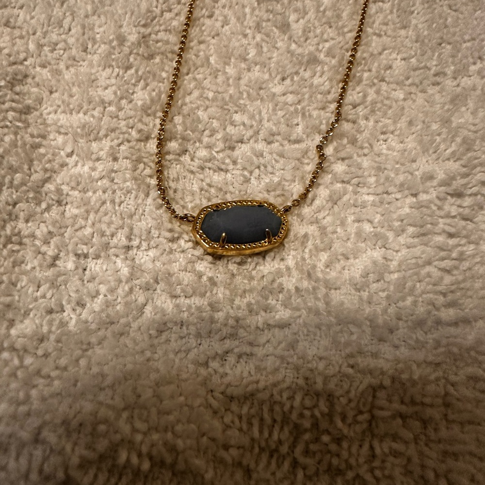 Kendra Scott gold and periwinkle Elisa necklace